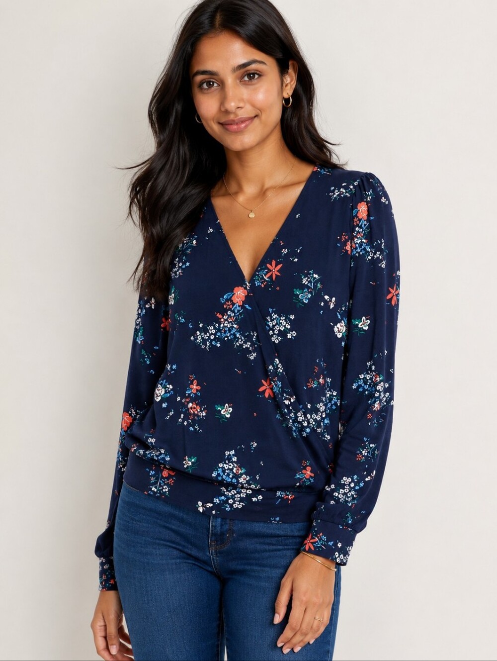 ❤️ BANANA REPUBLIC MATTE JERSEY WRAP TOP, SMALL